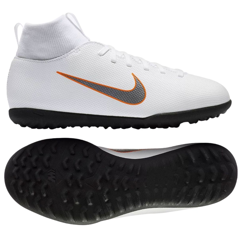 Chuteiras de futebol Nike Mercurial SuperflyX 6 Club Jr AH7345-107 multicolorido branco Chuteiras de futebol Nike Mercurial SuperflyX 6 Club Jr AH7345-107 multicolorido branco
