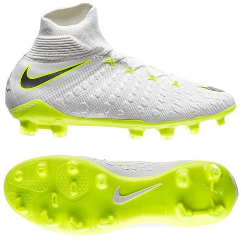 Chuteiras de futebol Nike Hypervenom Phantom 3 Elite Dynamic Fit Fg Jr AJ3791-107 branco branco
