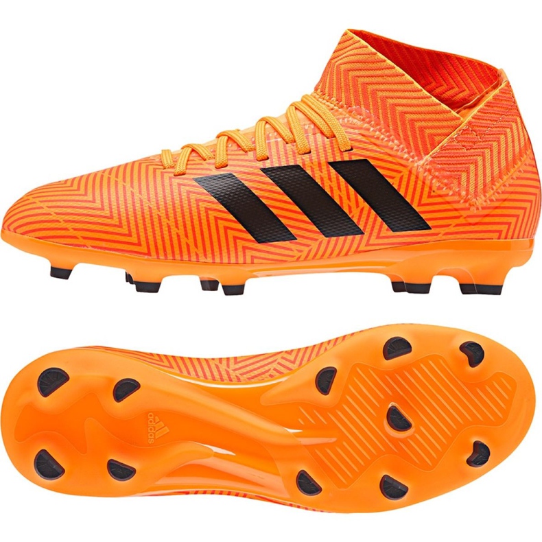 As chuteiras adidas Nemeziz 18.3 Fg Jr DB2352 multicolorido laranja