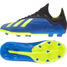 Chuteira Adidas X 18.3 Fg Jr DB2416 azul marinho azul