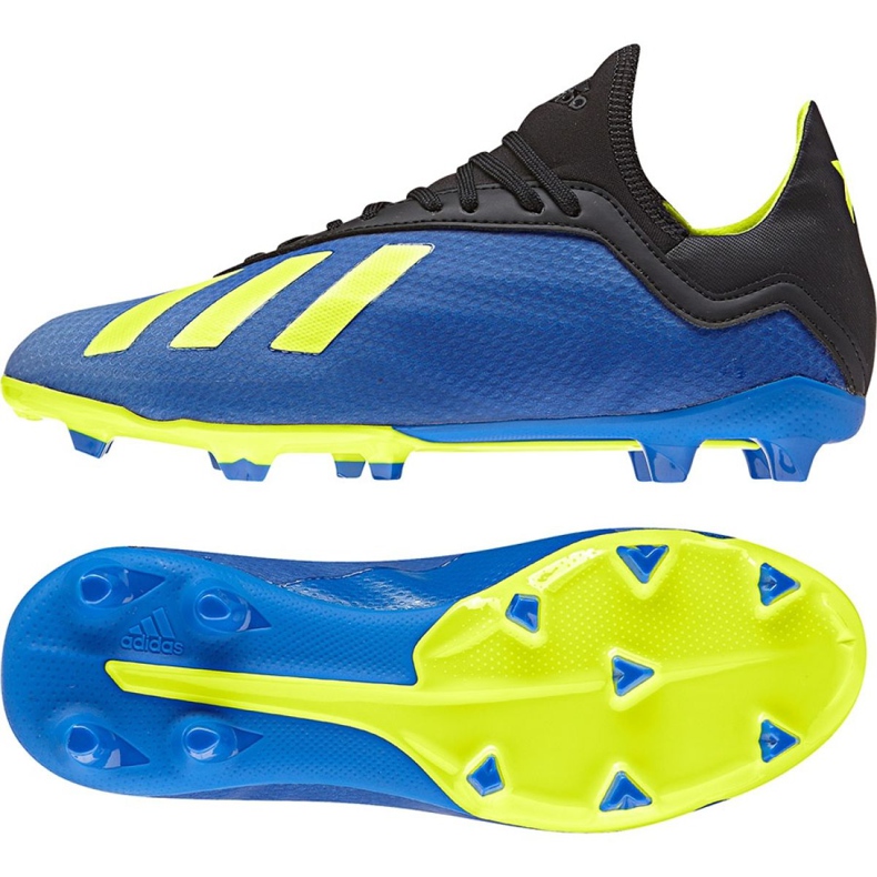 Chuteira Adidas X 18.3 Fg Jr DB2416 azul marinho azul