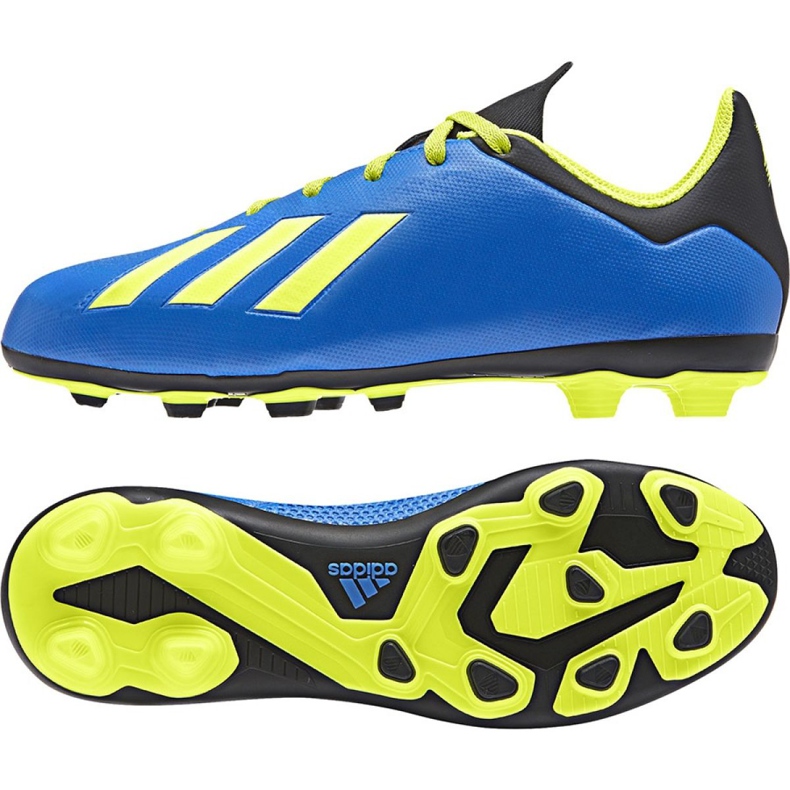 Chuteiras Adidas X 18.4 FxG Jr DB2419 multicolorido azul