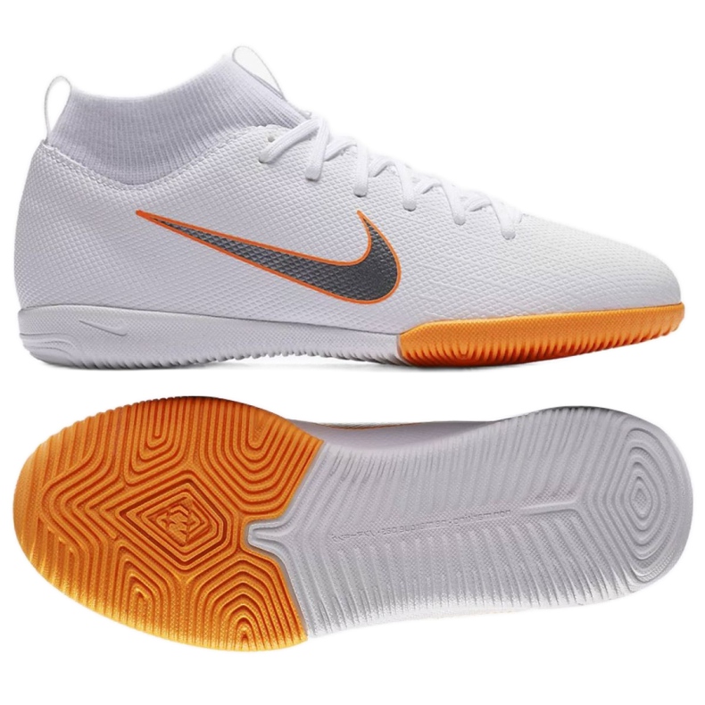Tênis indoor Nike Mercurial SuperflyX 6 Academy Gs Ic Jr AH7343-107 branco branco