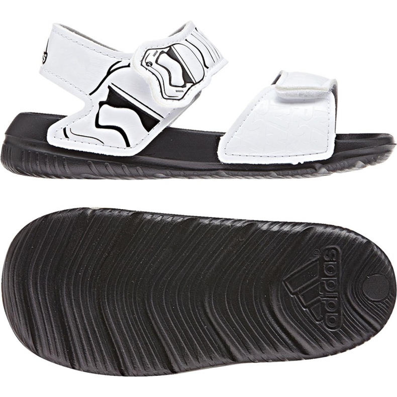 Sandálias Adidas Star Wars AltaSwim Jr CQ0128 branco preto