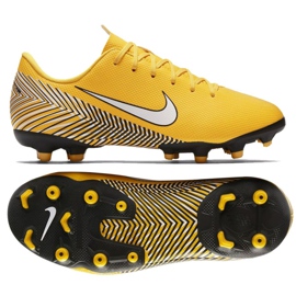 Nike Mercurial Vapor 12 Academy Neymar Mg Jr AO2896-710 chuteiras multicolorido amarelo