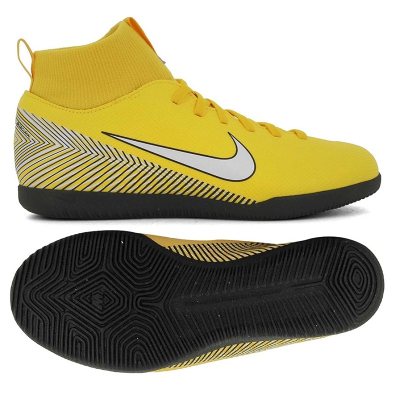 Sapatos de interior Nike Mercurial SuperflyX 6 Club Neymar Ic Jr AO2891-710 multicolorido amarelo