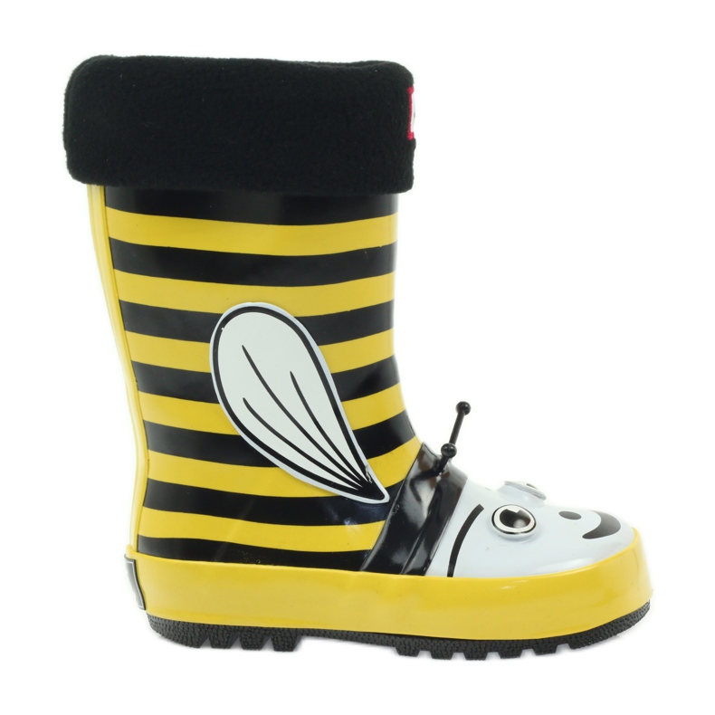 American Club Palmilha infantil de botas de chuva americanas preto amarelo