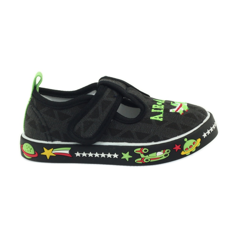 Tênis infantil American Club preto velcro 207/2018 branco verde