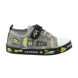 American Club Palmilha de couro de tênis infantil americano branco preto cinza