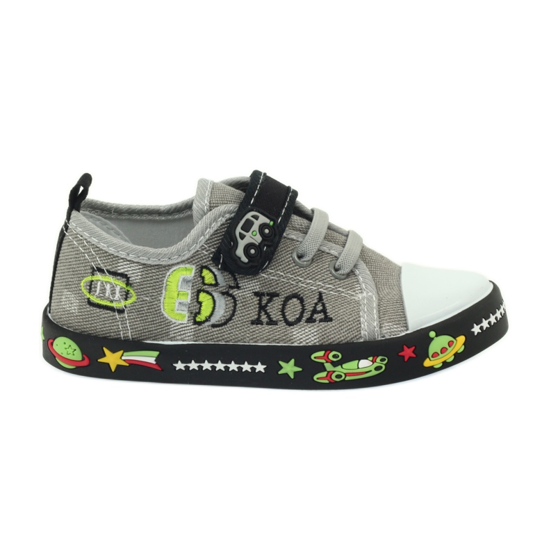 American Club Palmilha de couro de tênis infantil americano branco preto cinza