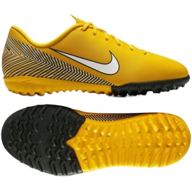 Nike Mercurial Vapor 12 Academy Neymar Tf Jr AO9476-710 sapato de futebol amarelo amarelo