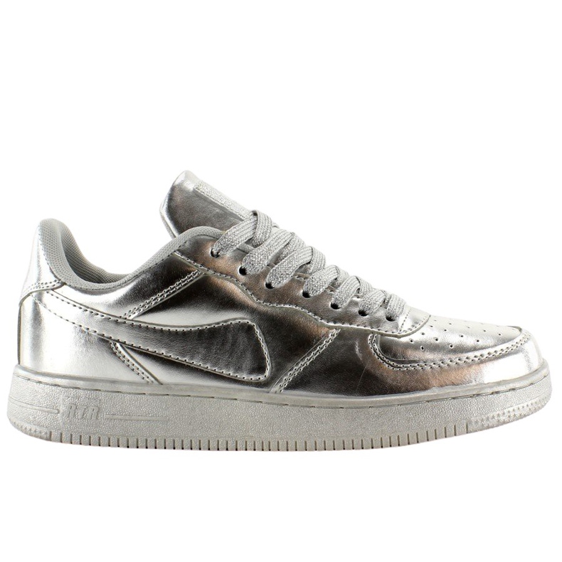 Tênis esportivo cores loucas B731 Prata cinza