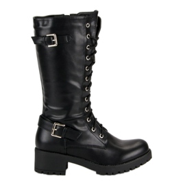 Seastar Botas pretas com cadarço preto