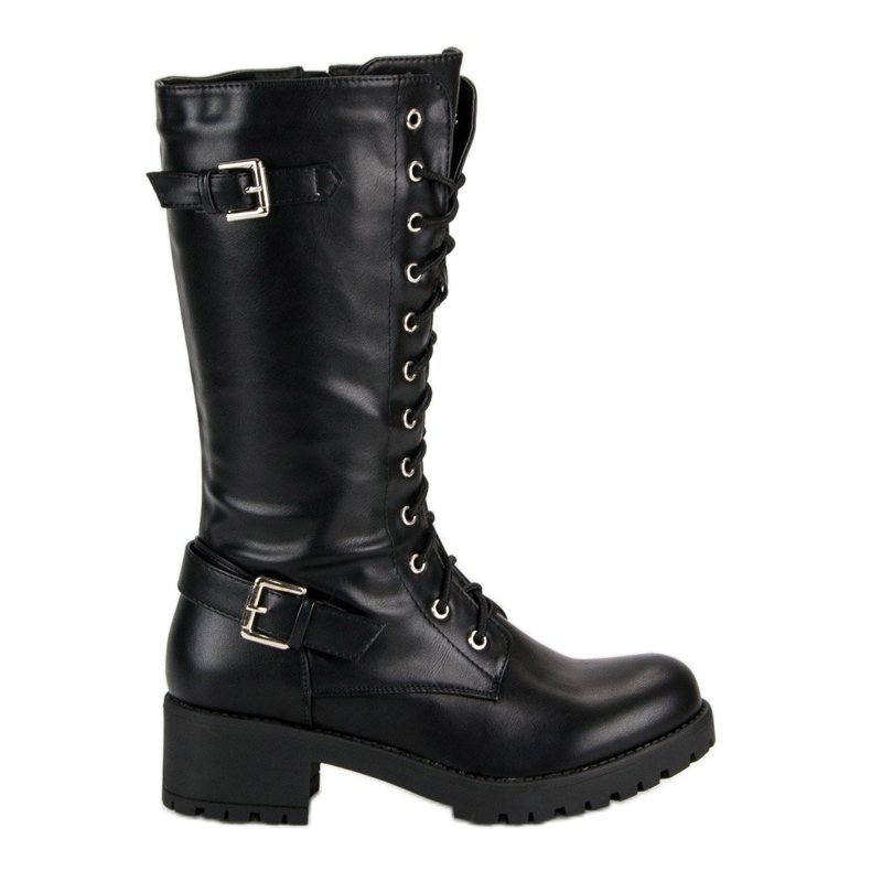 Seastar Botas pretas com cadarço preto