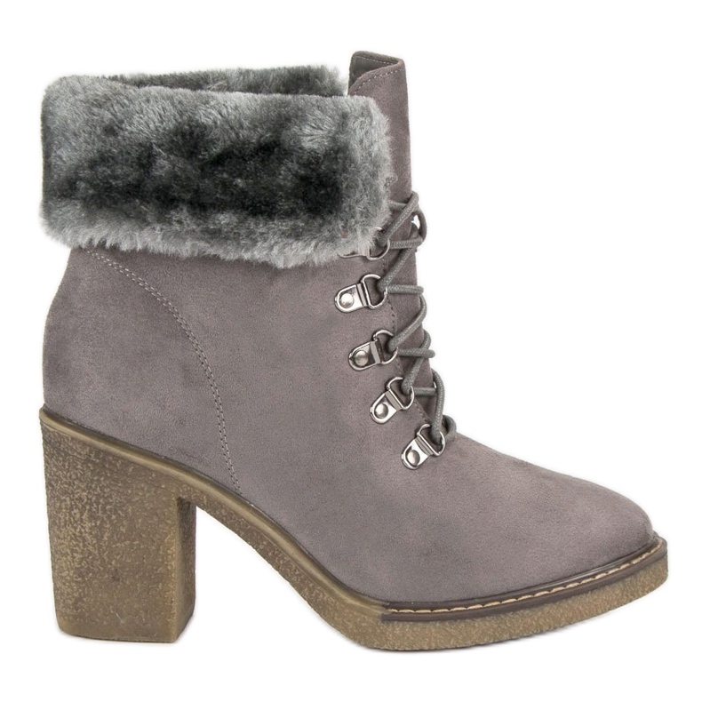 Seastar Botas de renda com pelo cinza Seastar Botas de renda com pelo cinza
