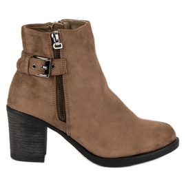 Small Swan Botas femininas elegantes castanho