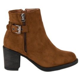 Small Swan Botas femininas elegantes marrom