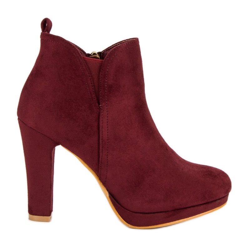 Small Swan botas femininas marrons vermelho Small Swan botas femininas marrons vermelho