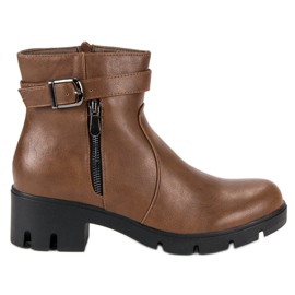 Small Swan botas castanhas de outono marrom