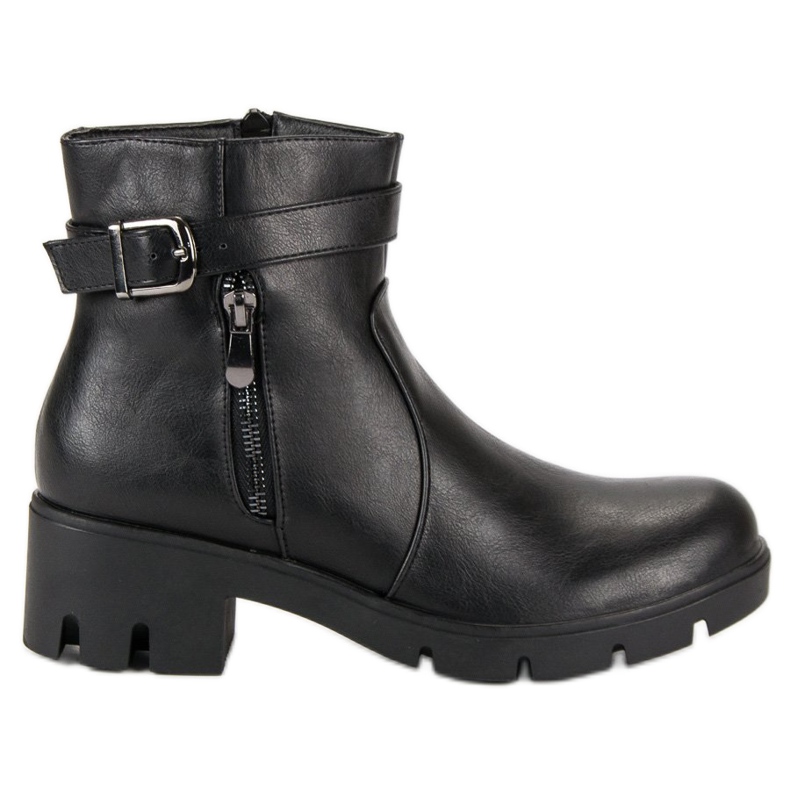 Small Swan Botas pretas de outono preto