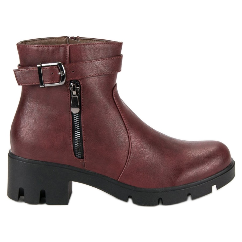 Small Swan Botas de Outono Borgonha vermelho