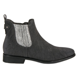 Vinceza Botas elegantes botas Jodhpur cinza