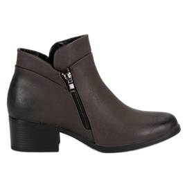 Vinceza Botas cinza com zíper preto