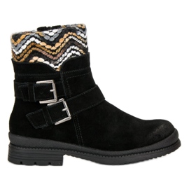 Filippo Botins de couro preto Filippo Botins de couro preto