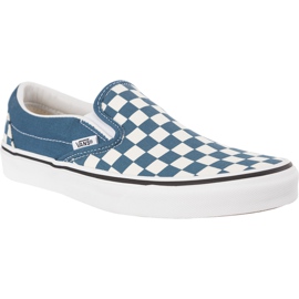 Vans Slip clássico em U78 Checkerboard Corsair True White branco azul