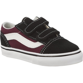 Vans Skool Velho Q7J Black Og Borgonha preto multicolorido vermelho