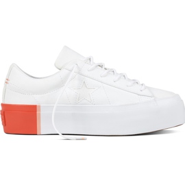Converse 559904 One Star Platform Colorblock Papoula Brilhante Branca branco