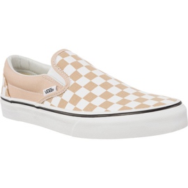 Vans Slip clássico no quadriculado Qco Frappe True White branco castanho