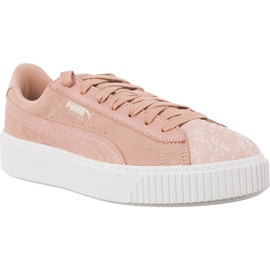 Plataforma De Camurça Pêssego Bege PUMA Branco tolet rosa
