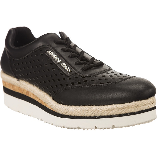 Armani Jeans Woven Scarpa Allacciata preto