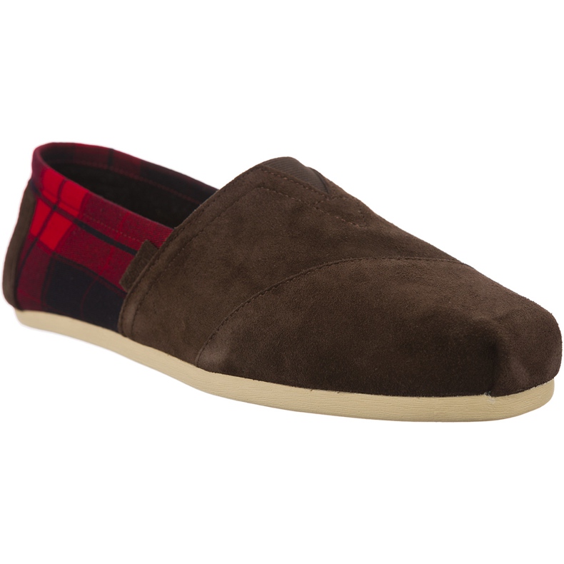 Toms Suede Plaid Mens Classic Alpaca 203 castanho