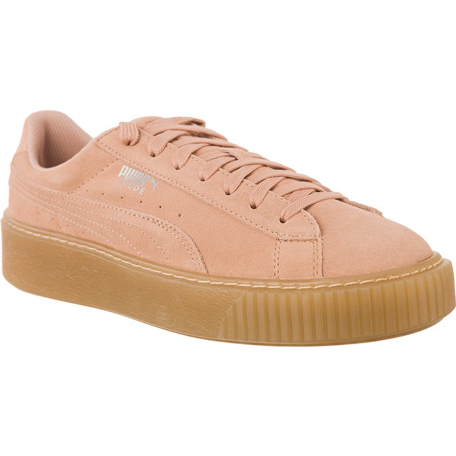 Puma Plataforma de Camurça Jewel Peach Bege Bege Pêssego