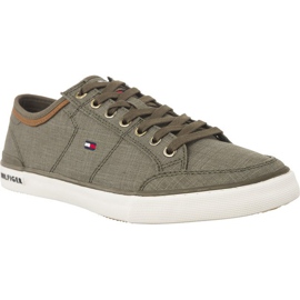 Tommy Hilfiger Sapatilha de Mistura com Material Básico Azeitona empoeirada verde Tommy Hilfiger Sapatilha de Mistura com Material Básico Azeitona empoeirada verde