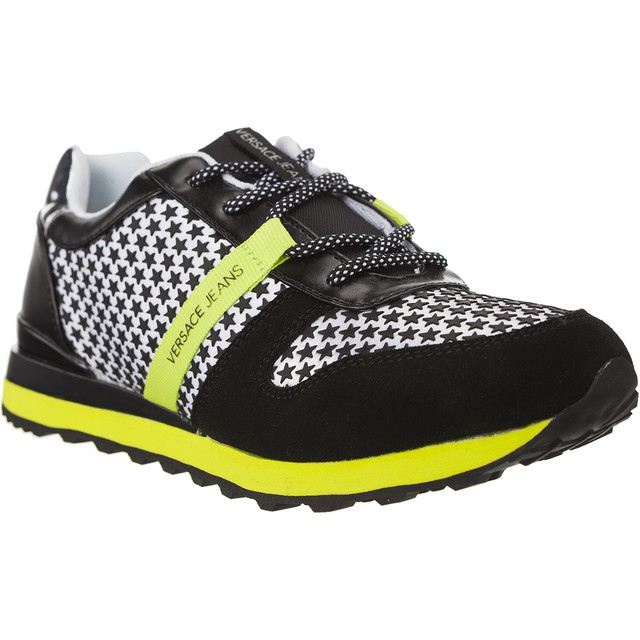 Sapatilha Versace Jeans Donna Dis D1 M60 branco preto amarelo