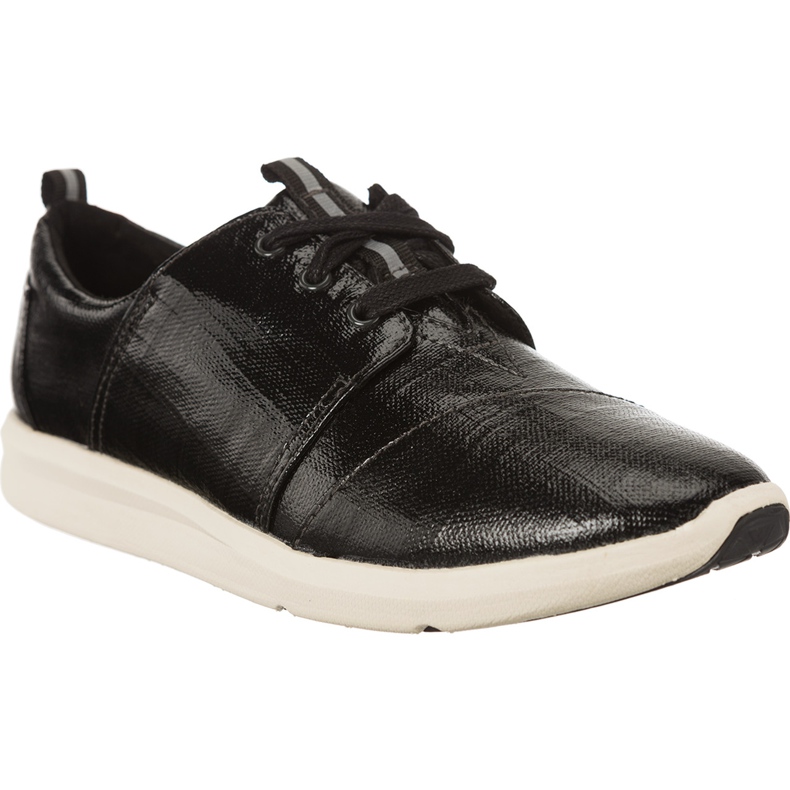 Toms Sapatilhas de Linho com Patente Del Rey 885 preto