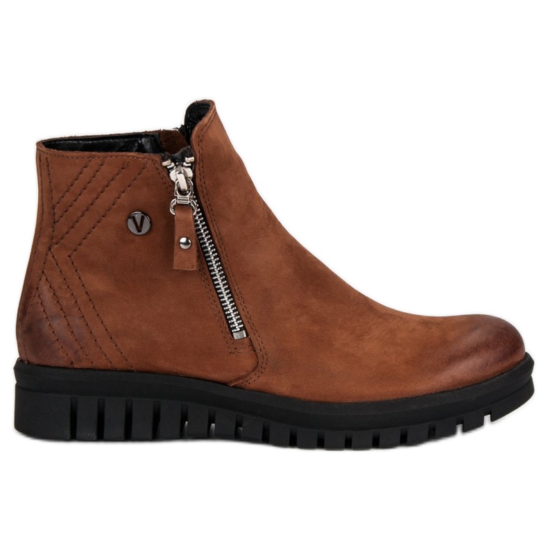Botas baixas no zíper VINCEZA castanho