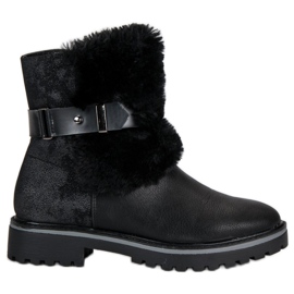 Filippo Botas Pretas Com Pele preto