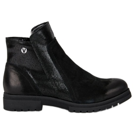 Botas de couro VINCEZA confortáveis preto