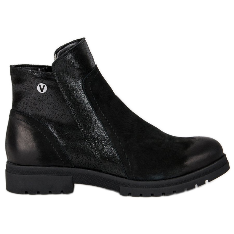 Botas de couro VINCEZA confortáveis preto