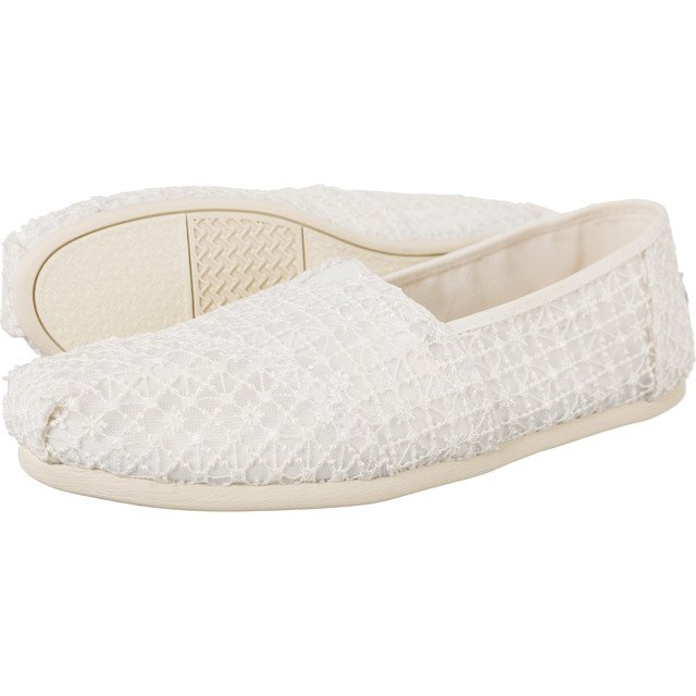 Toms Crochet Lace Mulheres Alpargata 9633 branco