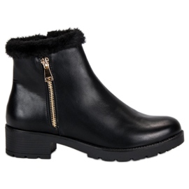 J. Star Botas da moda com pele preto