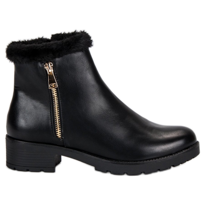 J. Star Botas da moda com pele preto