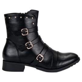 J. Star Botas femininas clássicas preto J. Star Botas femininas clássicas preto
