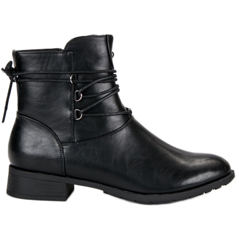 J. Star Botas femininas com amarração preto