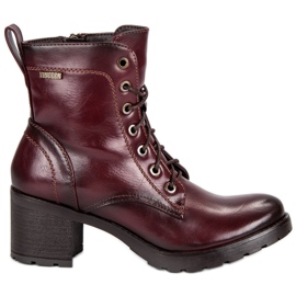 Botas vinceza bordeaux com cadarço vermelho