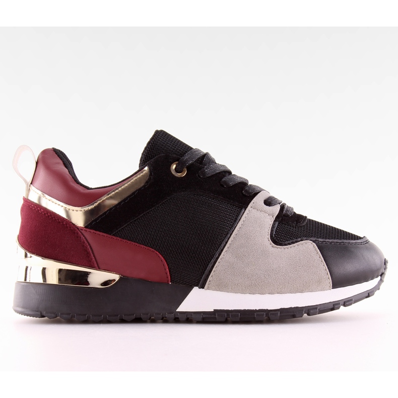 Tênis esportivo feminino M-B01 Black Winered preto